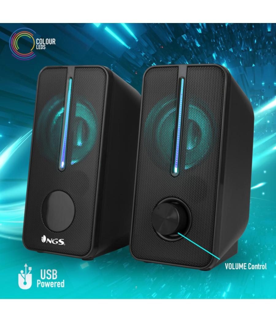 Ngs - altavoces 2.0 gsx-150 gaming rgb - 12w - alimentación por usb - plug and play