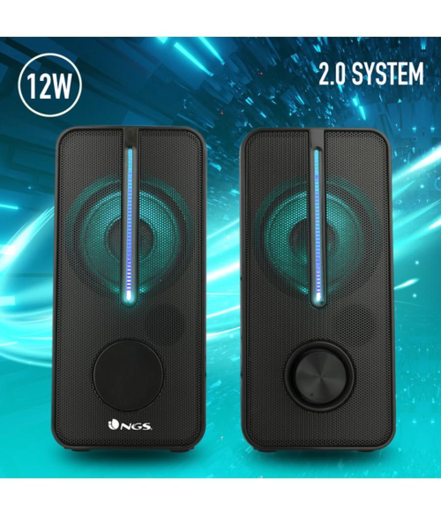 Ngs - altavoces 2.0 gsx-150 gaming rgb - 12w - alimentación por usb - plug and play
