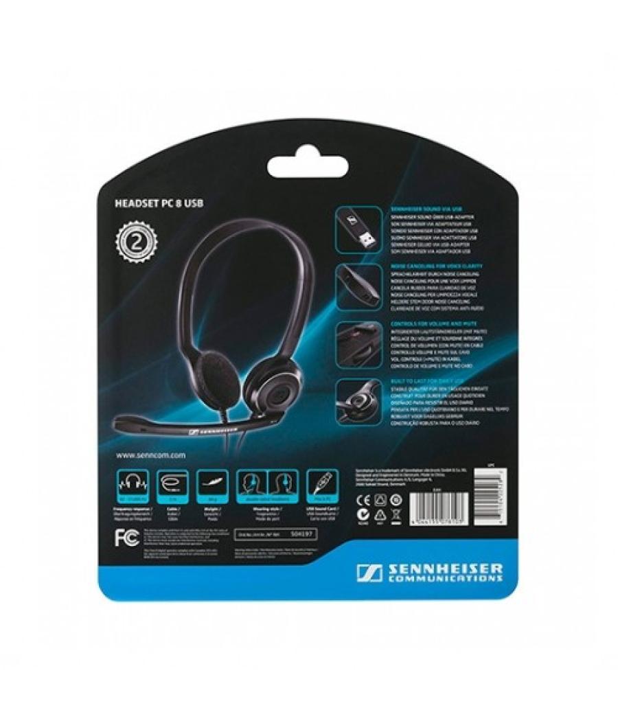 Auriculares epos sennheiser pc 8 usb microfono negro