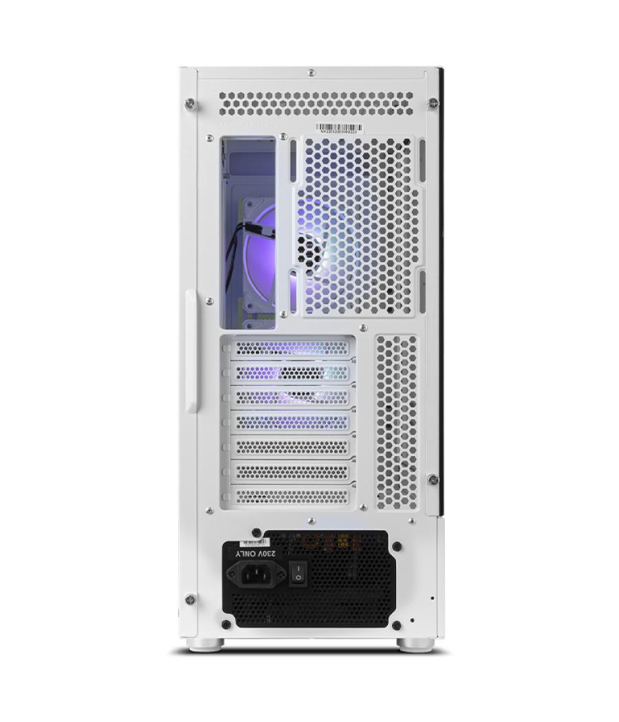 Caja ordenador gaming nox hummer nemesis atx 2 x usb 3.0 2 x usb 2.0 blanca argb