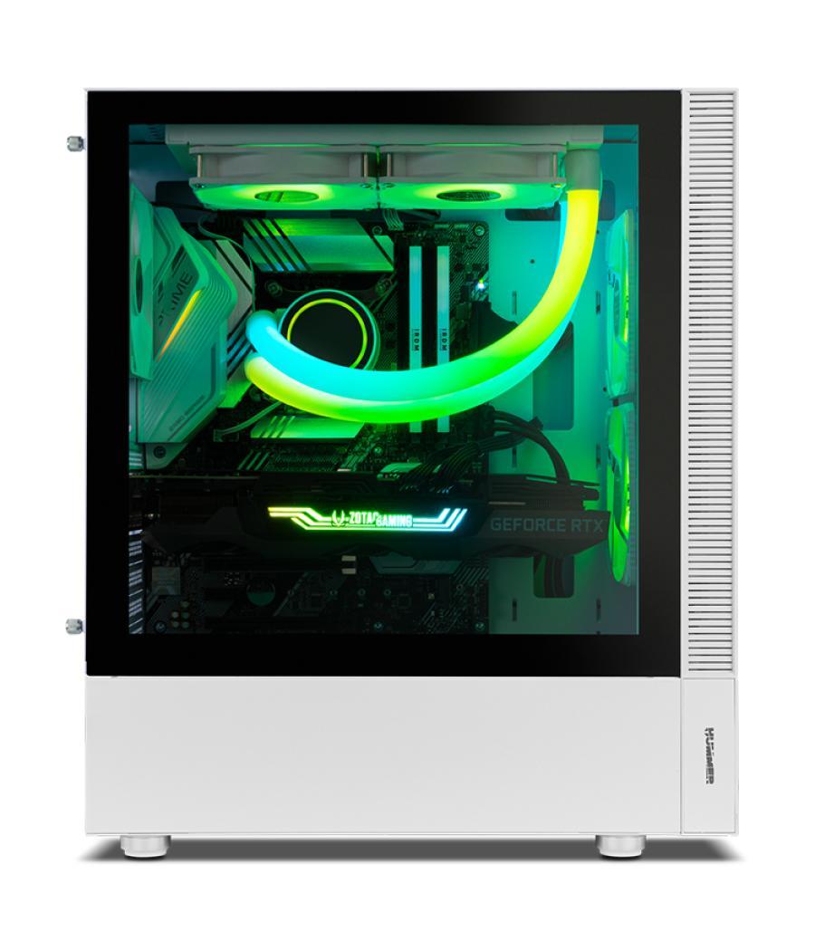 Caja ordenador gaming nox hummer nemesis atx 2 x usb 3.0 2 x usb 2.0 blanca argb