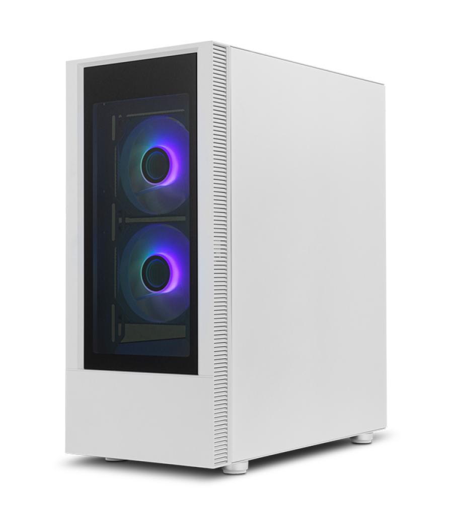 Caja ordenador gaming nox hummer nemesis atx 2 x usb 3.0 2 x usb 2.0 blanca argb