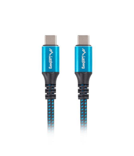 Cable usb tipo c lanberg 0.5m - macho - macho - negro - azul