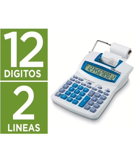 Calculadora ibico 1214x impresora pantalla lcd papel 57 mm 12 dígitos impresión bicolor
