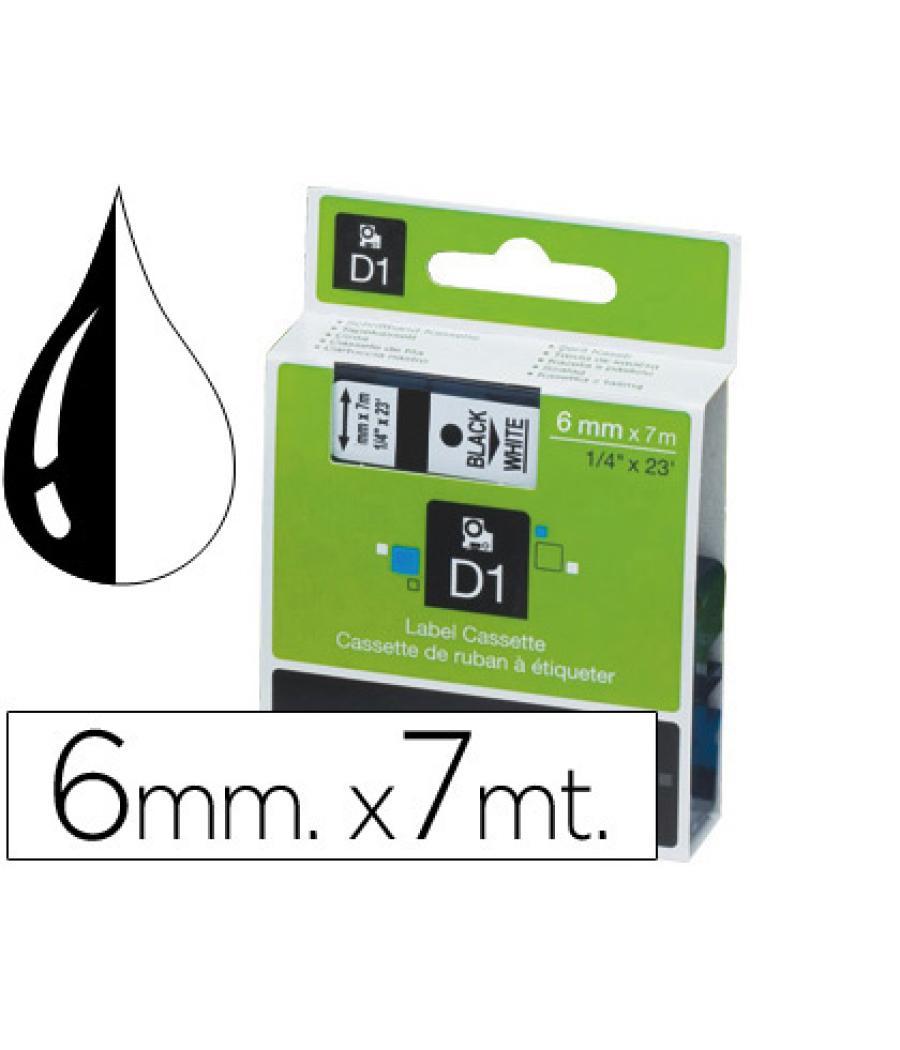 Cinta dymo negro-blanco 6mm x 7mt d1