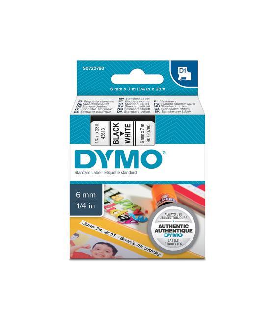 Cinta dymo negro-blanco 6mm x 7mt d1