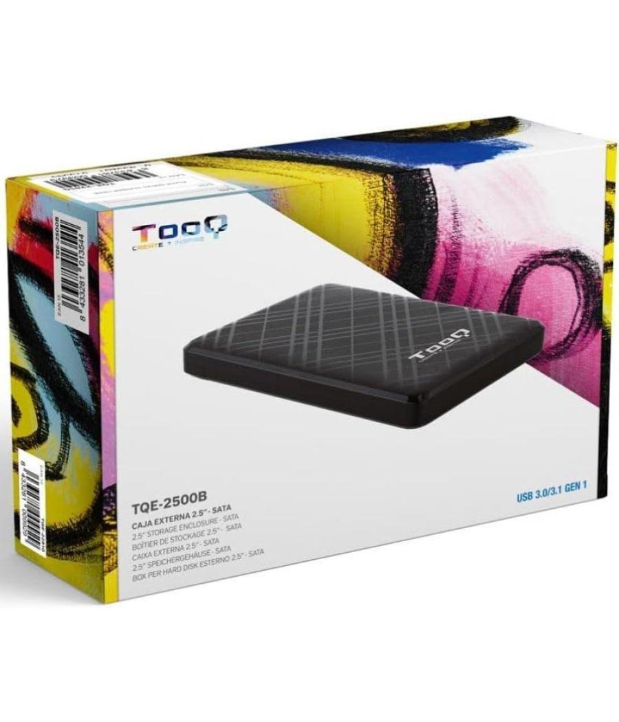 Caja externa para disco duro de 2.5' tooq tqe-2500b/ usb 3.1/ sin tornillos