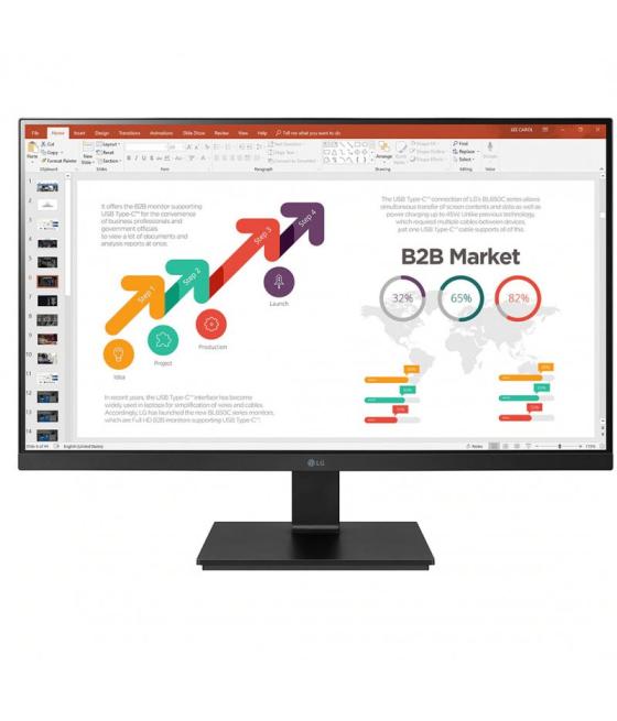 Monitor 24 hdmi displayport usb-c lg 24bl650c-b ips fhd pivotante y regulable en altura color negro