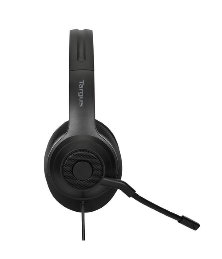 Targus AEH102GL auricular y casco Auriculares Alámbrico Diadema Llamadas/Música USB tipo A Negro