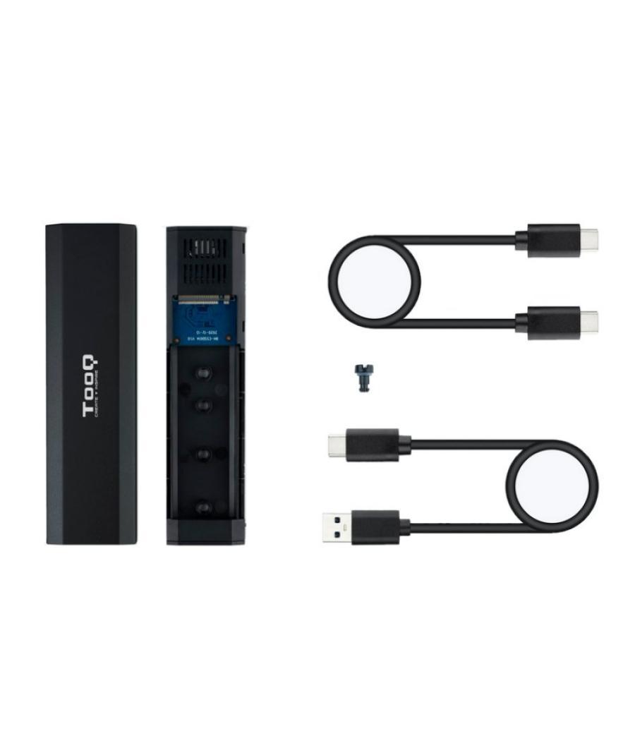 Tooq caja externa ssd m.2 ngff/nvme usb-c negro