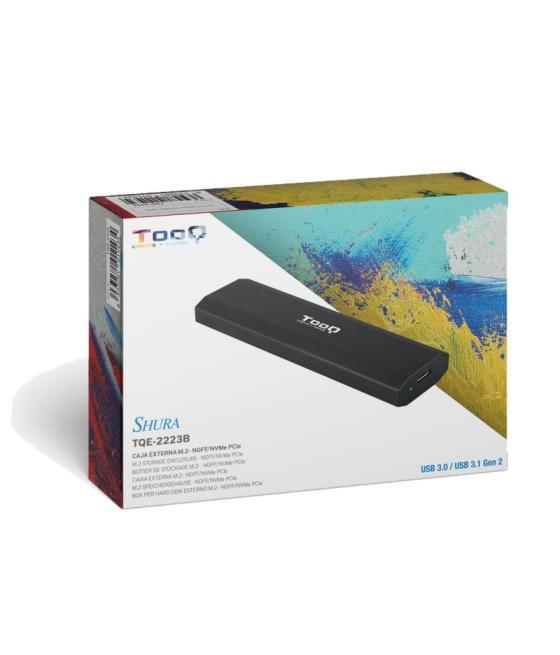 Tooq caja externa ssd m.2 ngff/nvme usb-c negro
