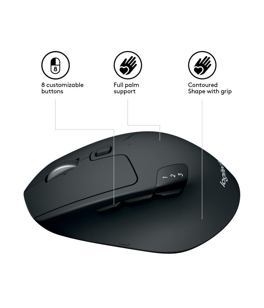 Mouse raton logitech m720 optico wireless y bluetooth inalambrico triathlon