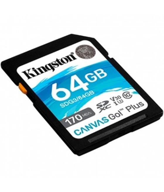 Tarjeta memoria sdxc 64gb kingston canvas go uhs - i cl10 r: 170mb - s w:90mb - s