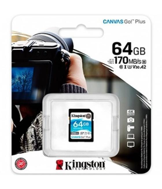 Tarjeta memoria sdxc 64gb kingston canvas go uhs - i cl10 r: 170mb - s w:90mb - s