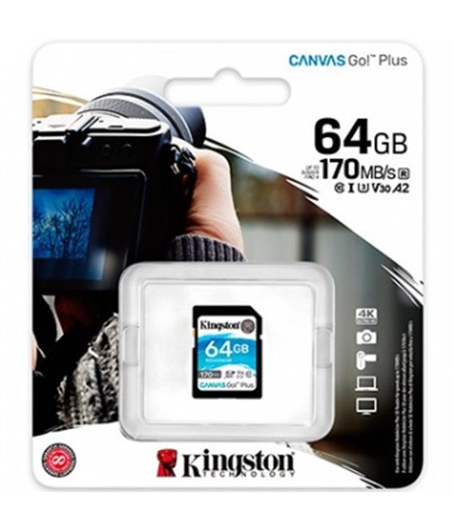 Tarjeta memoria sdxc 64gb kingston canvas go uhs - i cl10 r: 170mb - s w:90mb - s