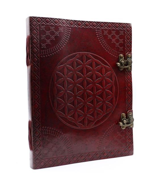 Huge Flower of Life Leather Book 10x13 (200 pages)