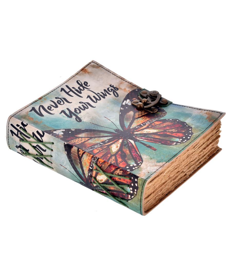 Cuaderno de cuero "Never Hide Your Wings" (18x13 cm)