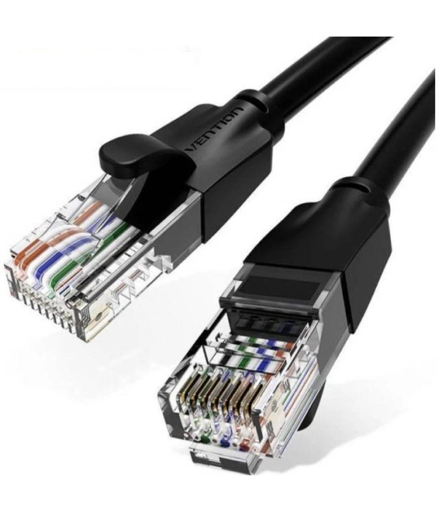 Cable de red latiguillo rj45 utp cat6 awg26 1 m negro vention