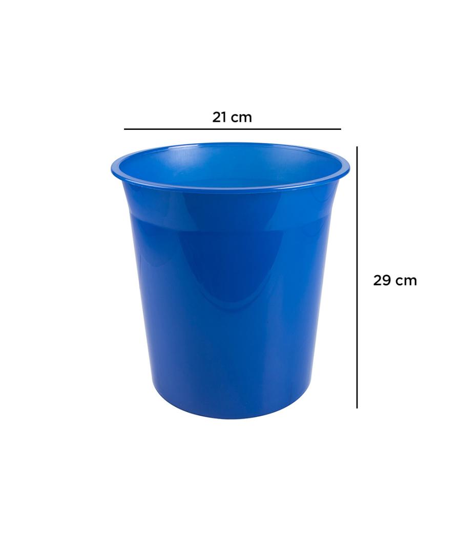 Papelera plástico q-connect azul translucido 13 litros 275x285 mm