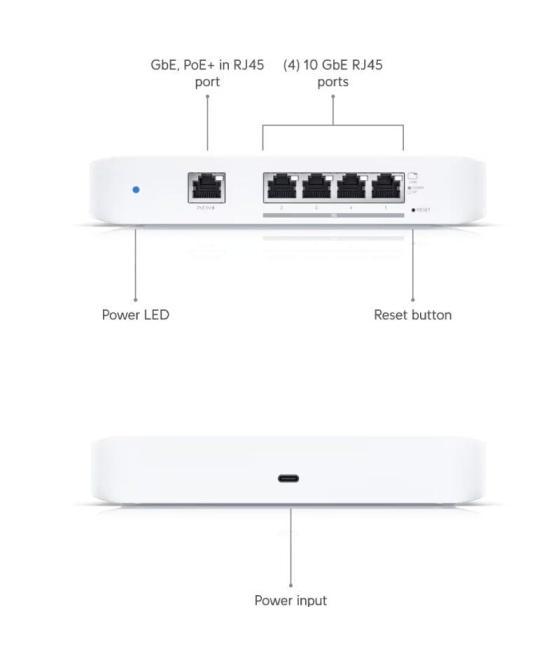 Switch ubiquiti usw-flex-xg/ 5 puertos/ rj45 10gbe poe in