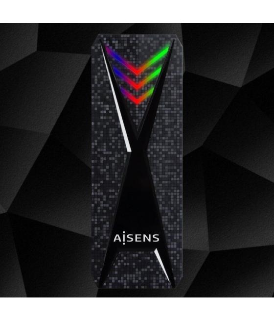 Caja externa para disco ssd m.2 nvme aisens asm2-rgb013b/ usb 3.2 gen2/ sin tornillos