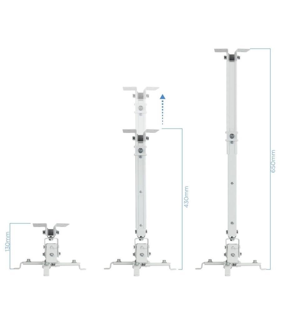 Soporte de techo para proyector tooq pj2012t-w/ inclinable/ hasta 20kg