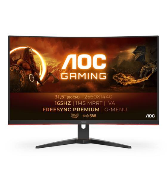 AOC G2 CQ32G2SE/BK LED display 80 cm (31.5") 2560 x 1440 Pixeles 2K Ultra HD Negro, Rojo