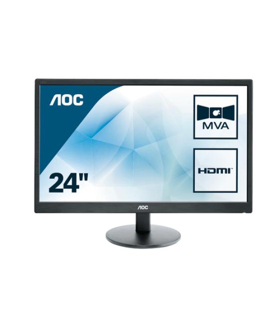 Aoc value m2470swh - monitor led - 23.6" - mva - 1920 x 1080 - 250 cd/m2 - 1000:1 - 5 ms - 2 x hdmi - vga - altavoces - negro