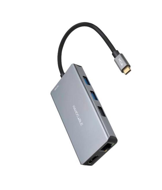 Nanocable hub usb-c 3xusb-a+2xhdmi+rj45+tf+sd+pd