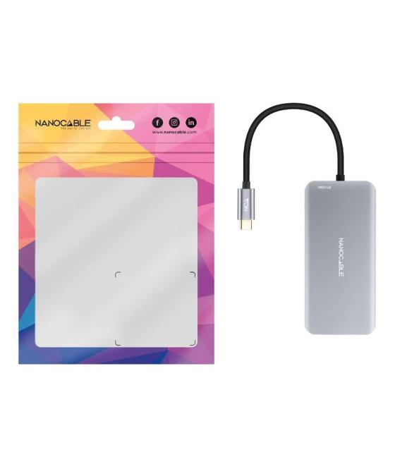 Nanocable hub usb-c 3xusb-a+2xhdmi+rj45+tf+sd+pd