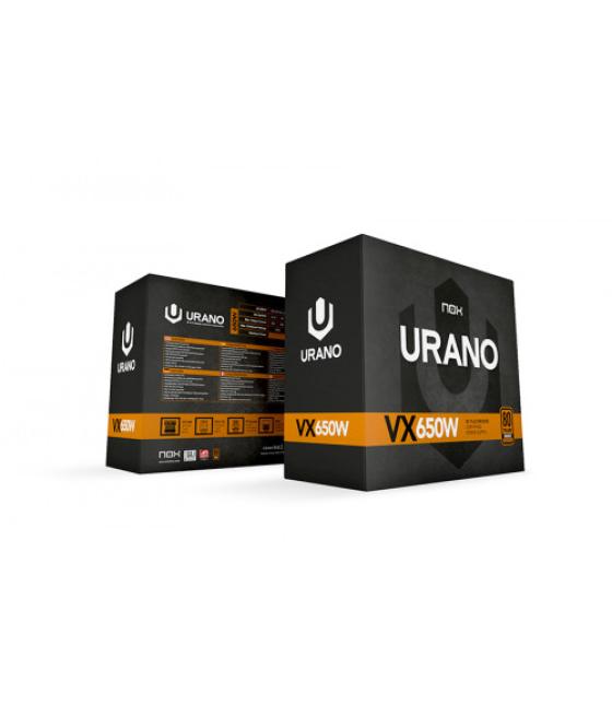 Nox urano vx bronze edition unidad de fuente de alimentación 650 w 20+4 pin atx atx negro, naranja