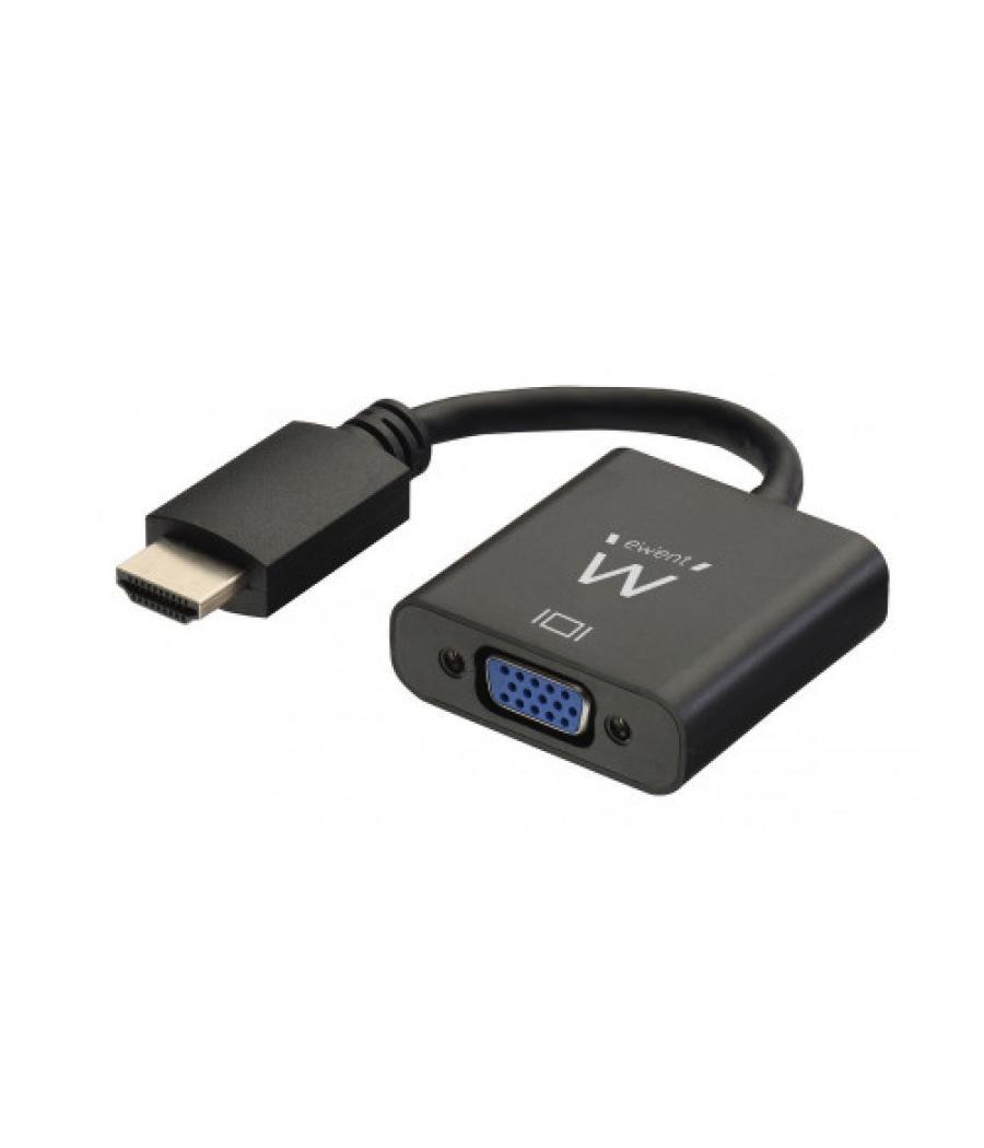 Ewent ew9864 adaptador de cable de vídeo 0,2 m hdmi vga, 3.5mm negro