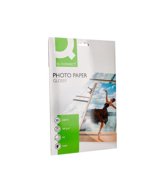 Papel q-connect foto glossy kf01103 din a4 digital photo para ink-jet bolsa de 20 hojas de 180 gr