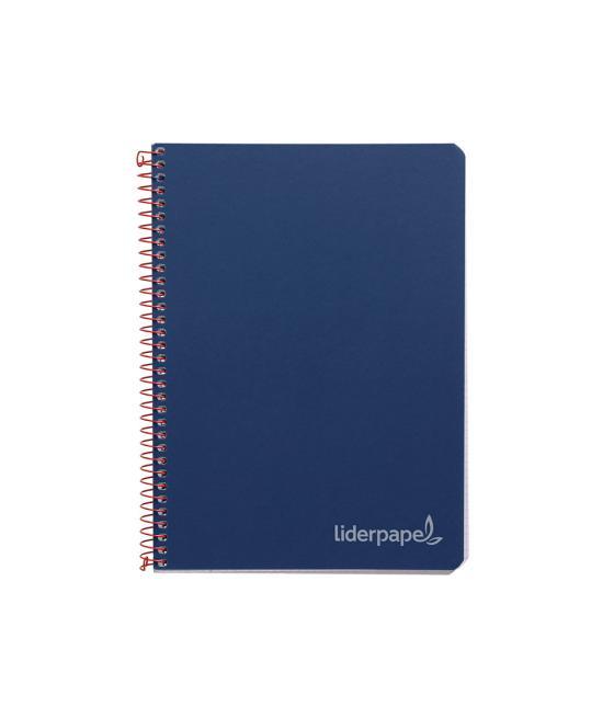 Cuaderno espiral liderpapel cuarto witty tapa dura 80h 75gr cuadro 4mm con margen color azul marino