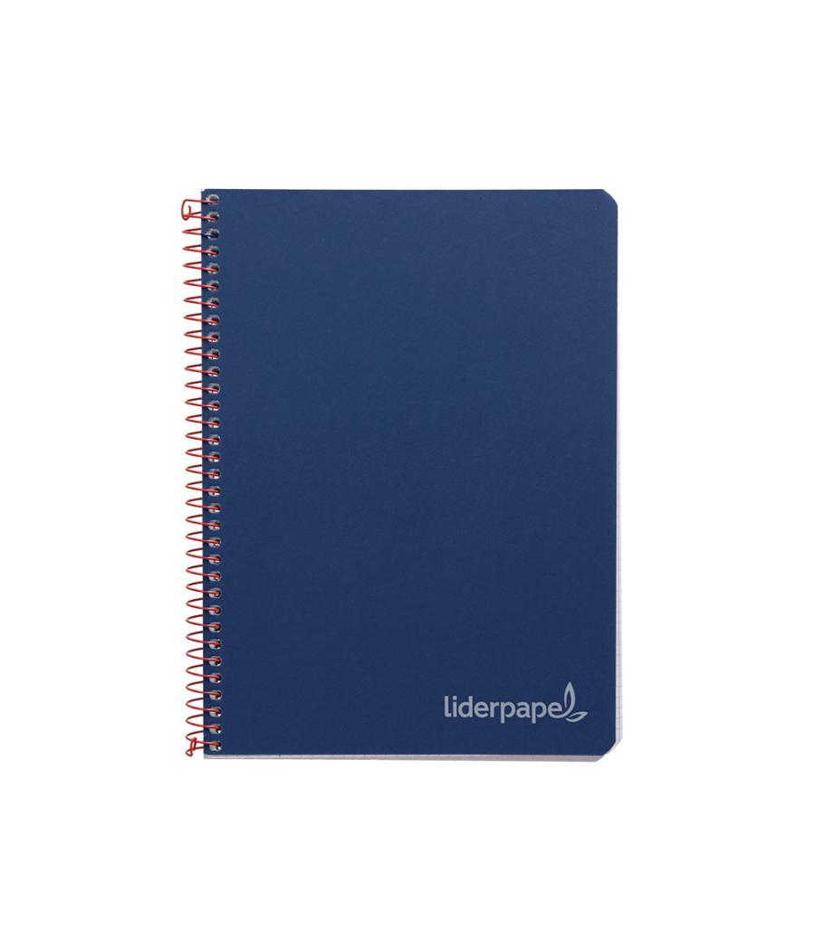 Cuaderno espiral liderpapel cuarto witty tapa dura 80h 75gr cuadro 4mm con margen color azul marino