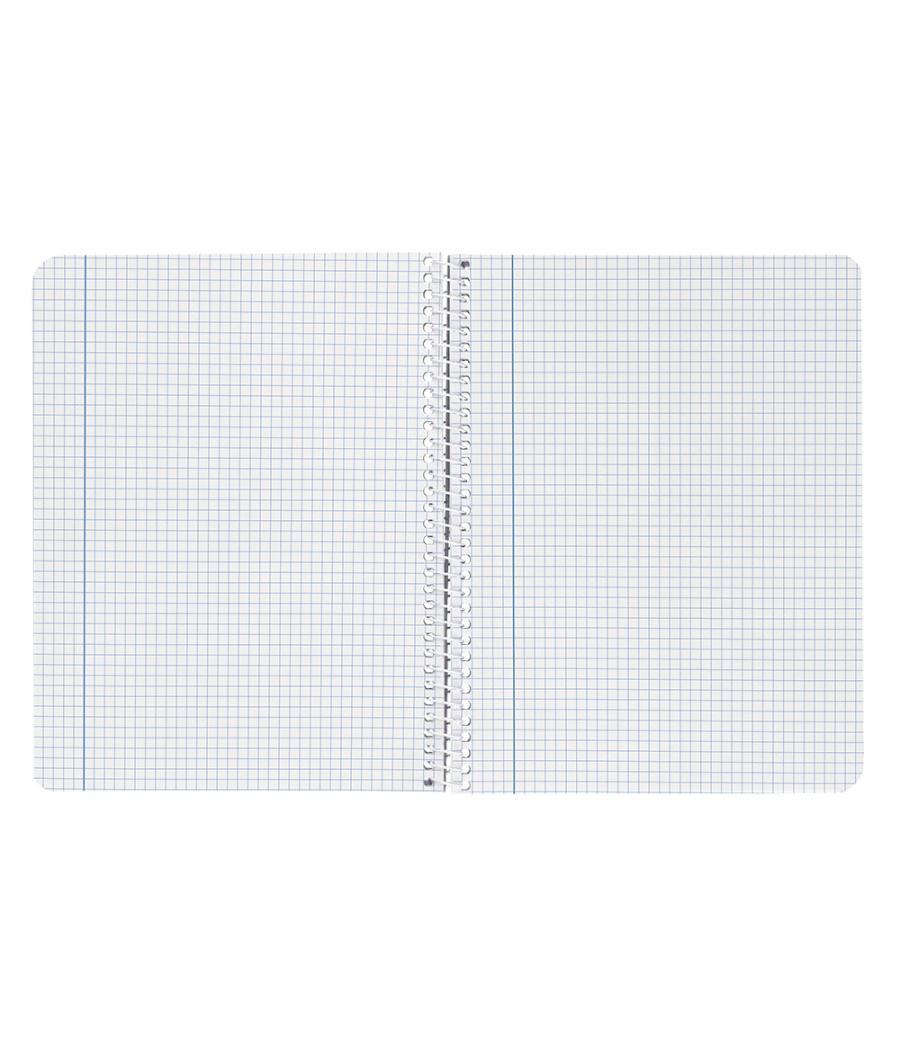 Cuaderno espiral liderpapel cuarto witty tapa dura 80h 75gr cuadro 4mm con margen color azul marino