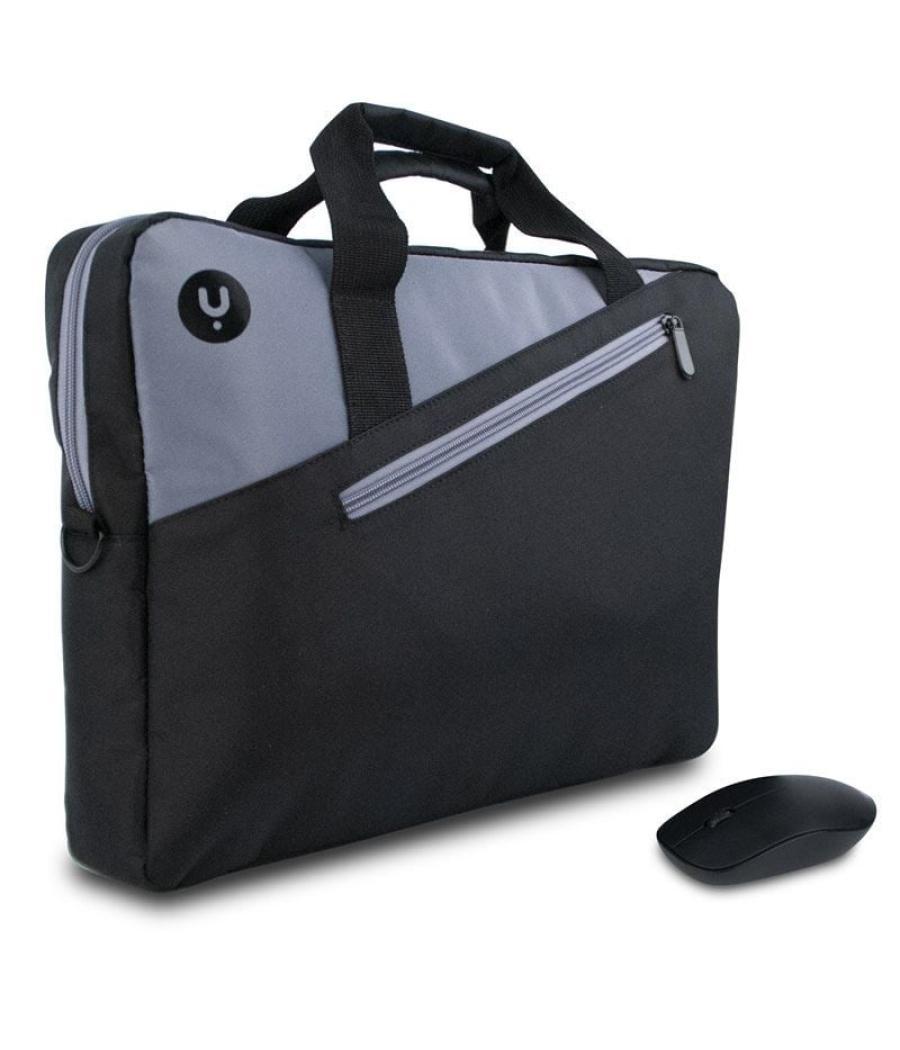 Maletín + ratón inalámbrico monray master kit para portátiles hasta 15.6'/ negro