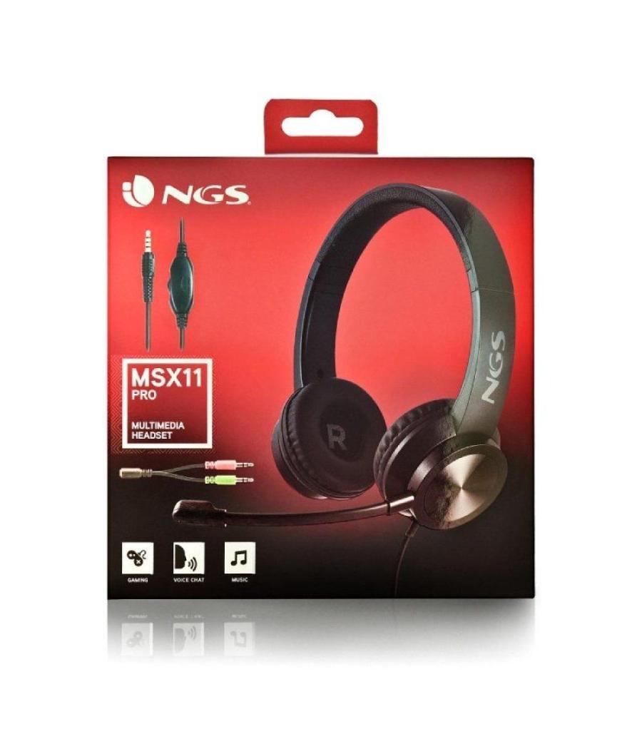 Auriculares ngs msx 11 pro/ con micrófono/ jack 3.5/ negros