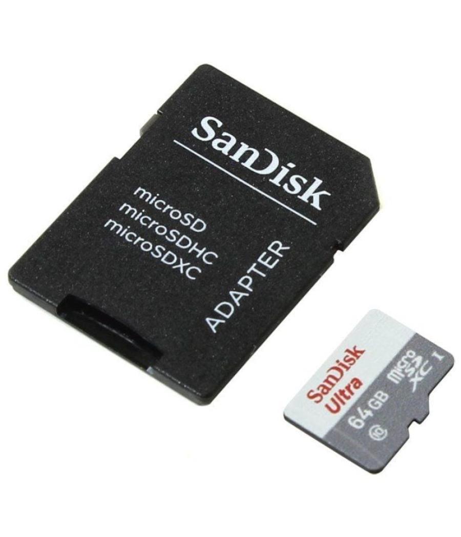 Tarjeta de memoria sandisk ultra 64gb microsd xc con adaptador/ clase 10/ 100mb/s