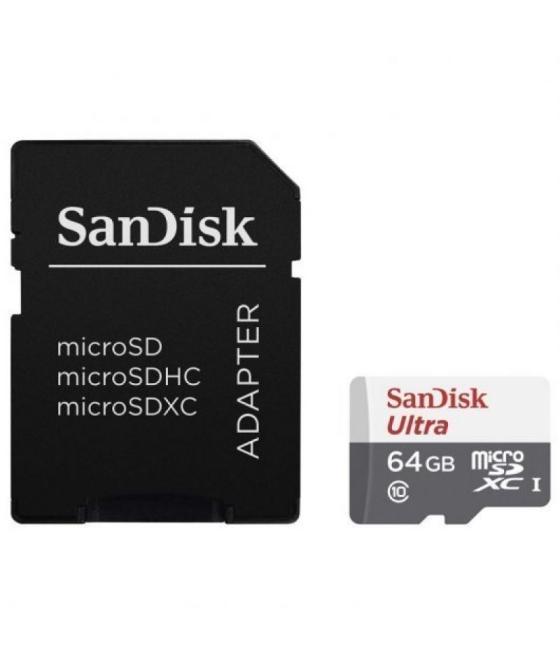 Tarjeta de memoria sandisk ultra 64gb microsd xc con adaptador/ clase 10/ 100mb/s