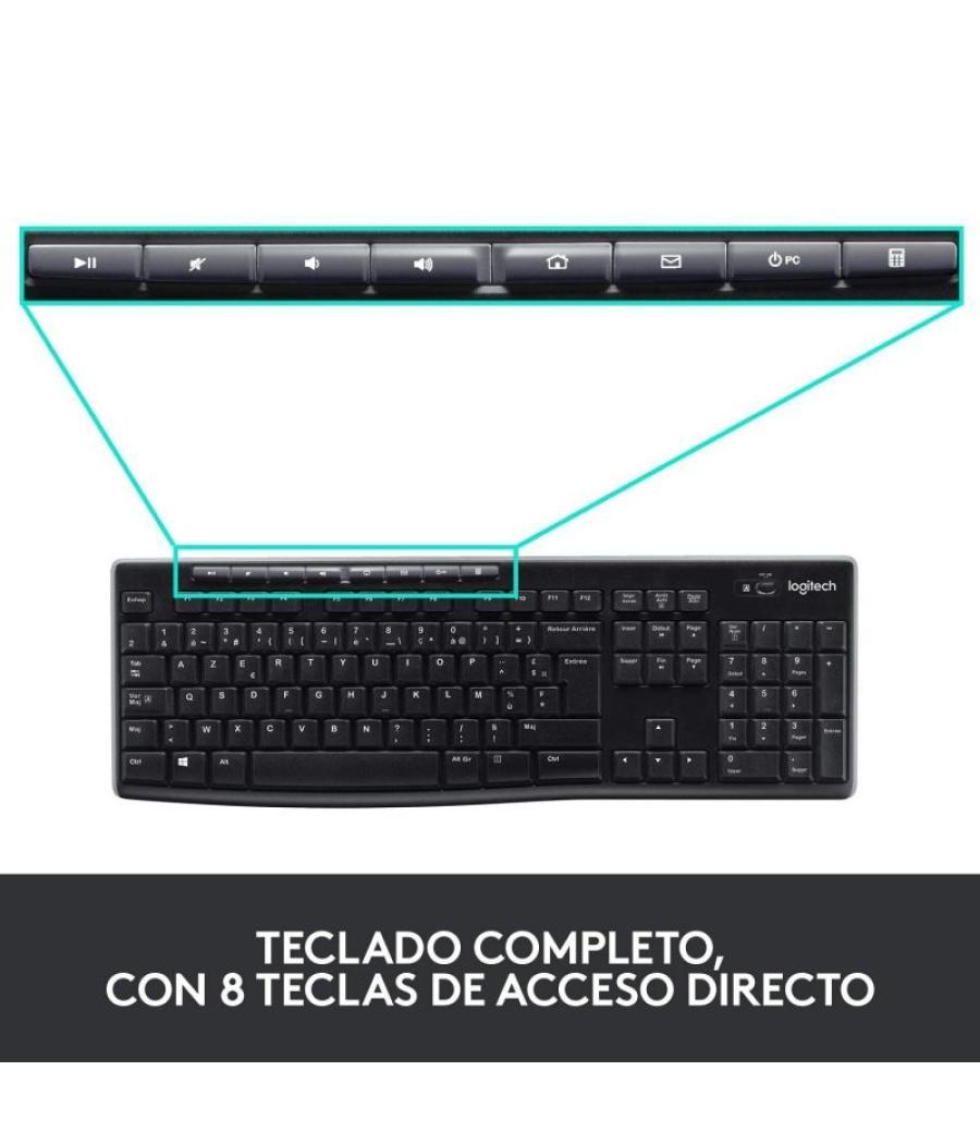 Teclado y ratón inalámbricos logitech wireless combo mk270