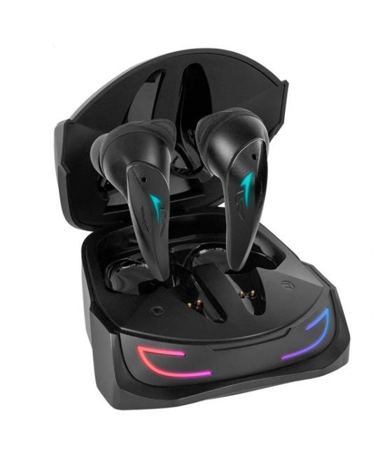 Auricular bluetooth mars gaming mhi-ultra black bt 5.3 tws cancelacion de ruido anc+enc pasiva iluminacion rgb flow ipx4 caja de