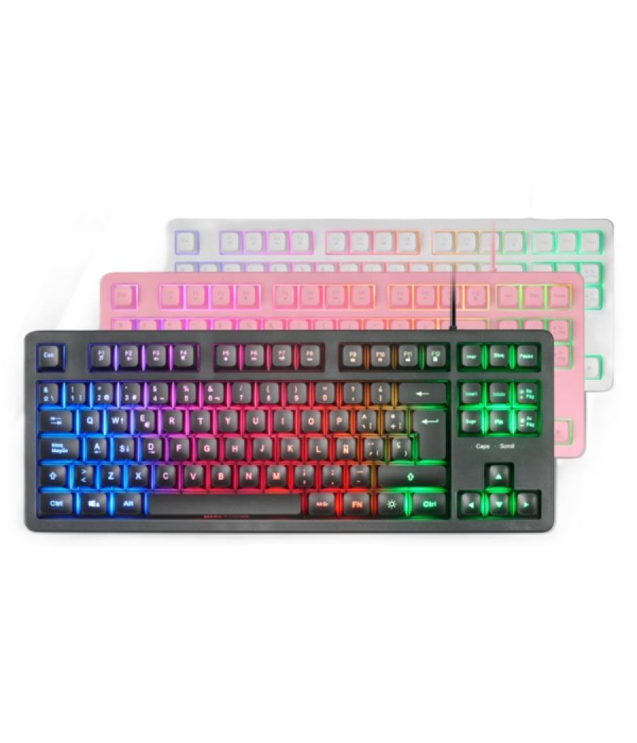 Teclado h-mech gaming mars gaming mk023 color negro tamaño compacto tkl iluminacion rgb