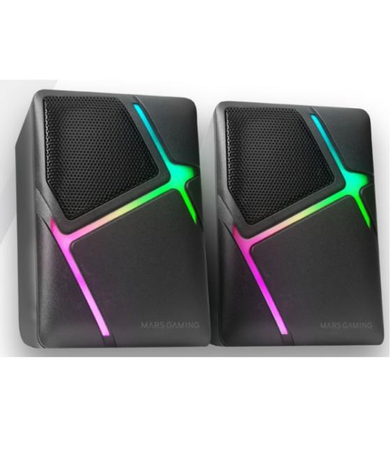 Altavoces 2.0 mars gaming ms-h negro 10w iluminacion rgb control de volumen jack 3.5mm