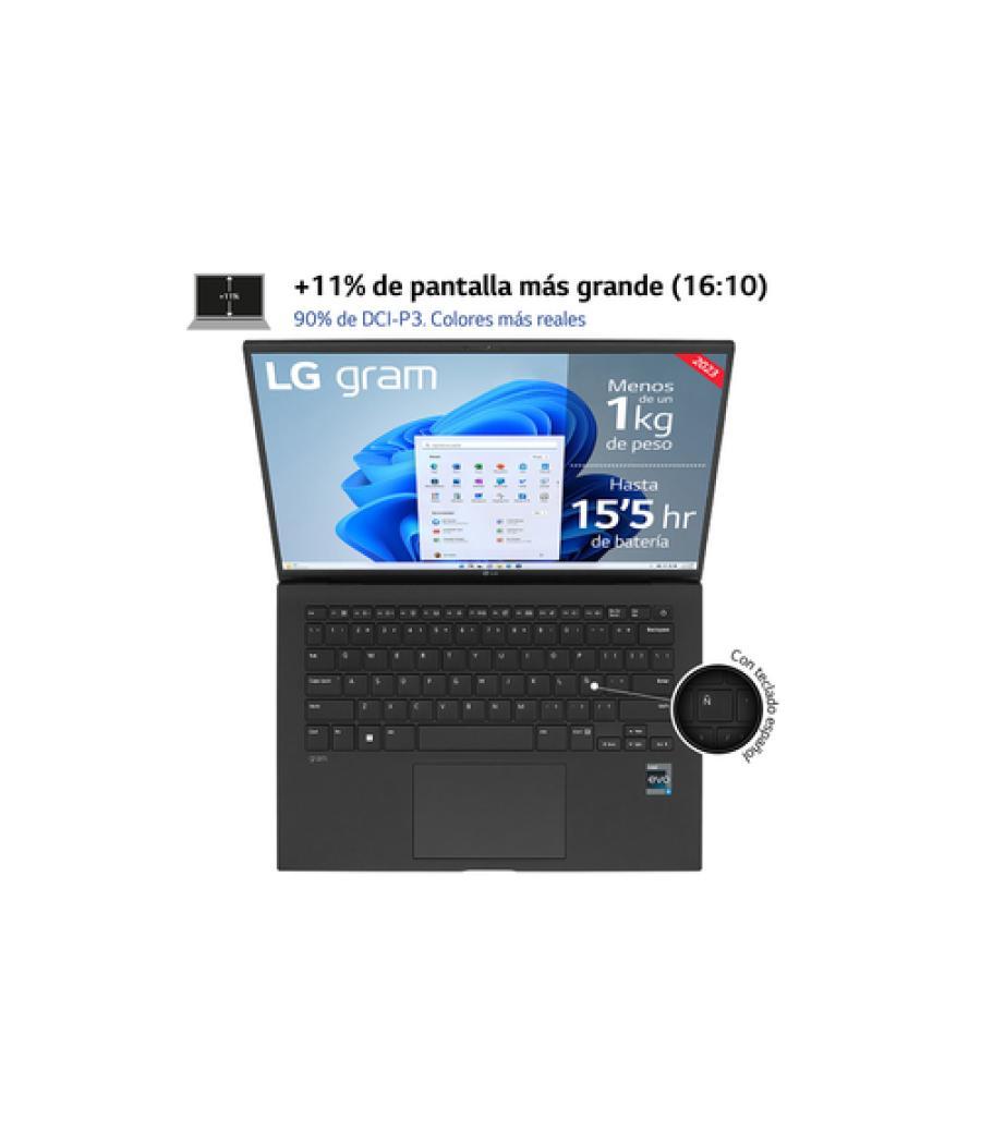 LG Gram 14Z90R-G.AP75B ordenador portatil Intel® Core™ i7 i7-1360P Portátil 35,6 cm (14") WUXGA 16 GB LPDDR5-SDRAM 512 GB SSD Wi