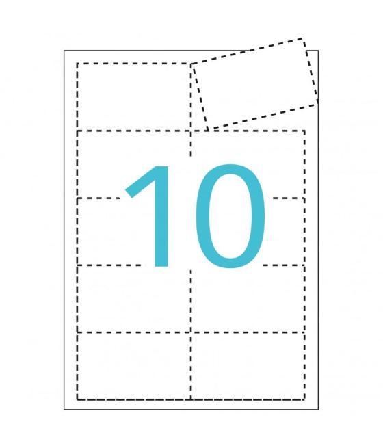 Apli tarjetas visita blanco para inkjet, láser y fotocopiadoras / 210 x 297mm / microperforado 200gr 10 hojas