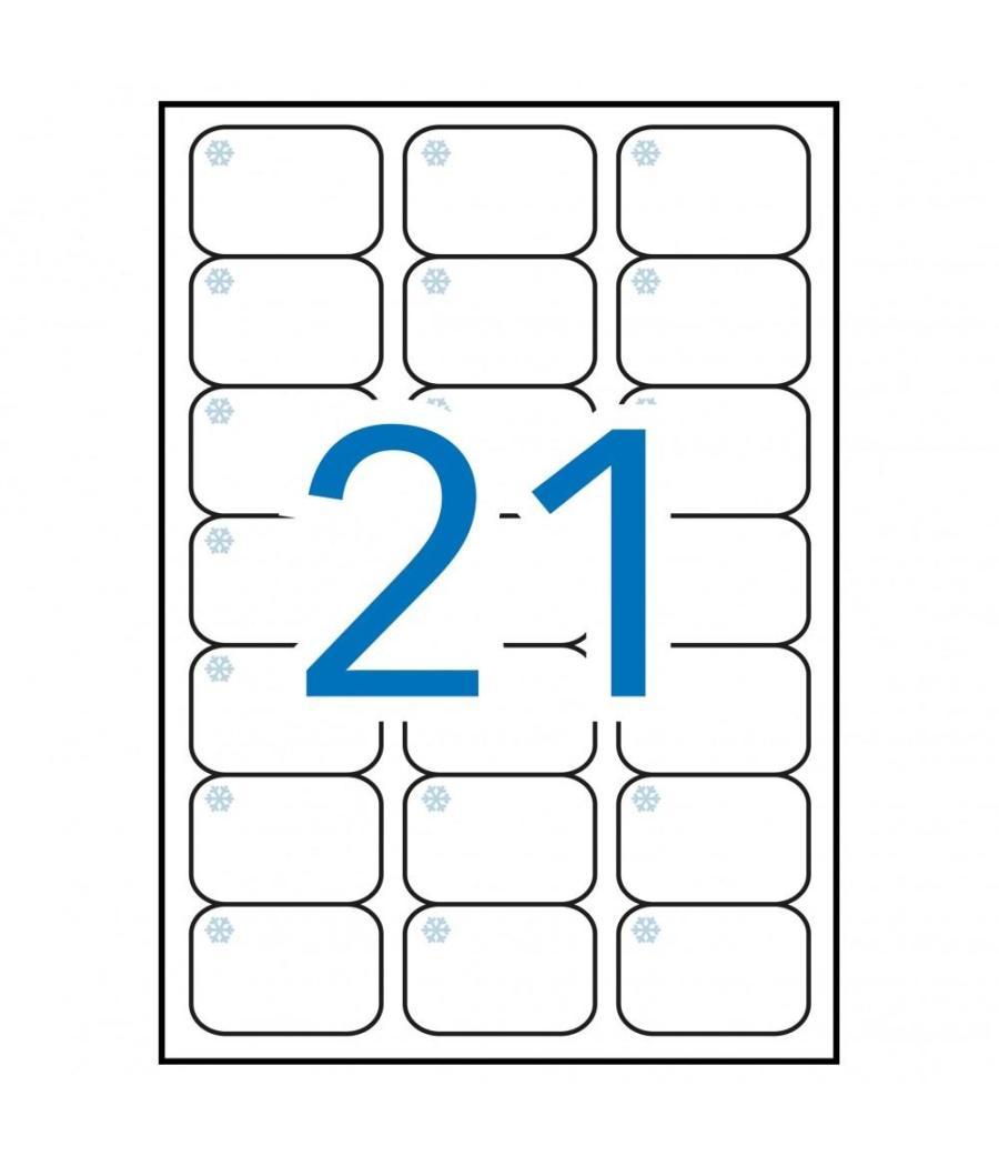 Apli etiquetas adhesivas para congelador 63,5 x 38,1mm láser c/romos 21 x 10h blanco