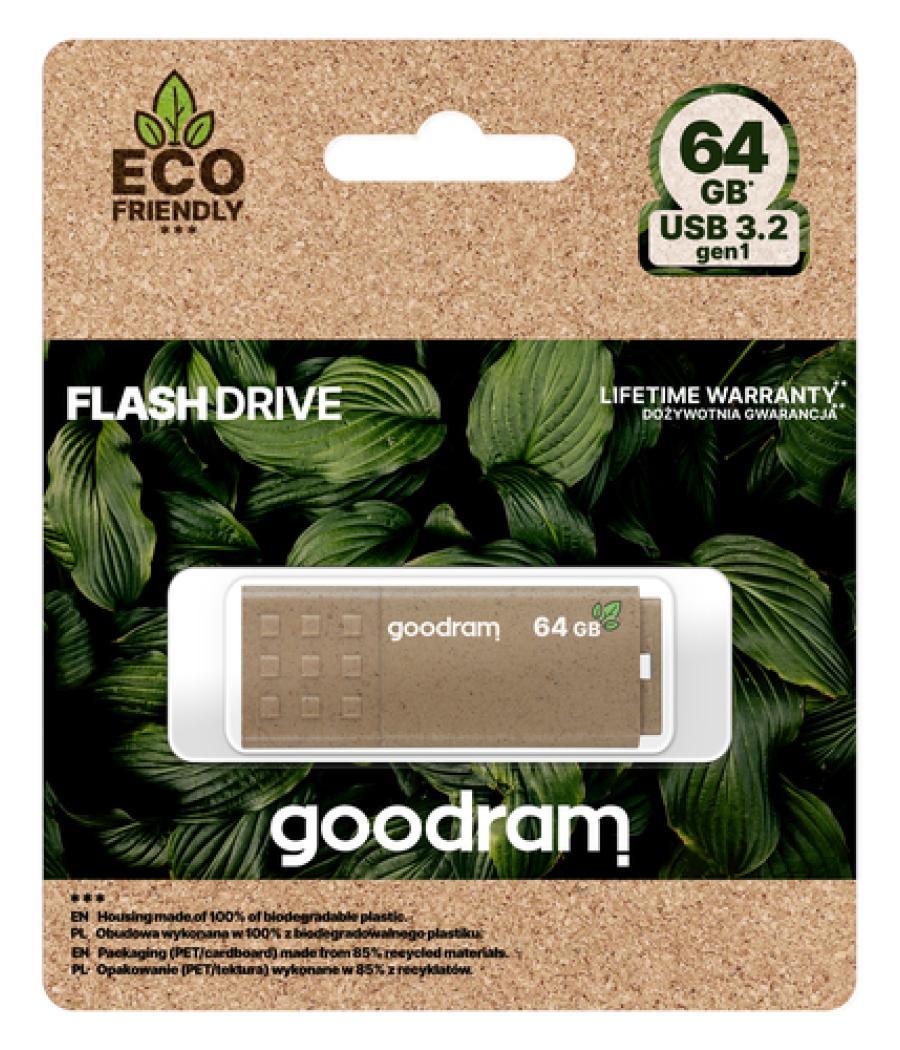 Goodram ume3 - pendrive - 64gb - usb 3.0 - eco friendly - carcasa biodegradable