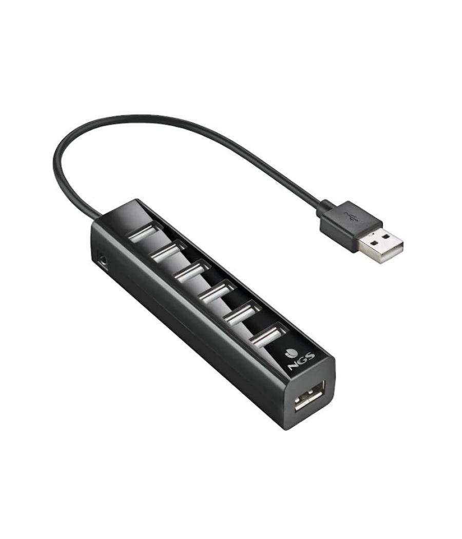 Ngs hub 7 puertos 2.0 con adap.corriente