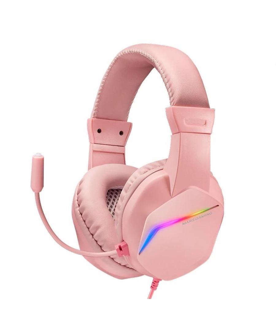 Mars gaming auricular+mic mh122 rosa